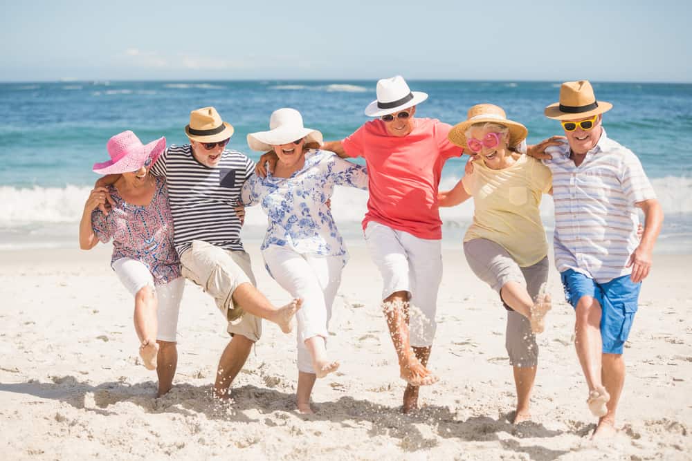seniors on a beach